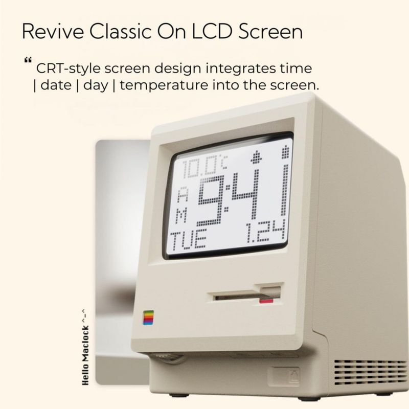Reloj despertador de escritorio OIJ Retro Pixel USB – Alarmas múltiples