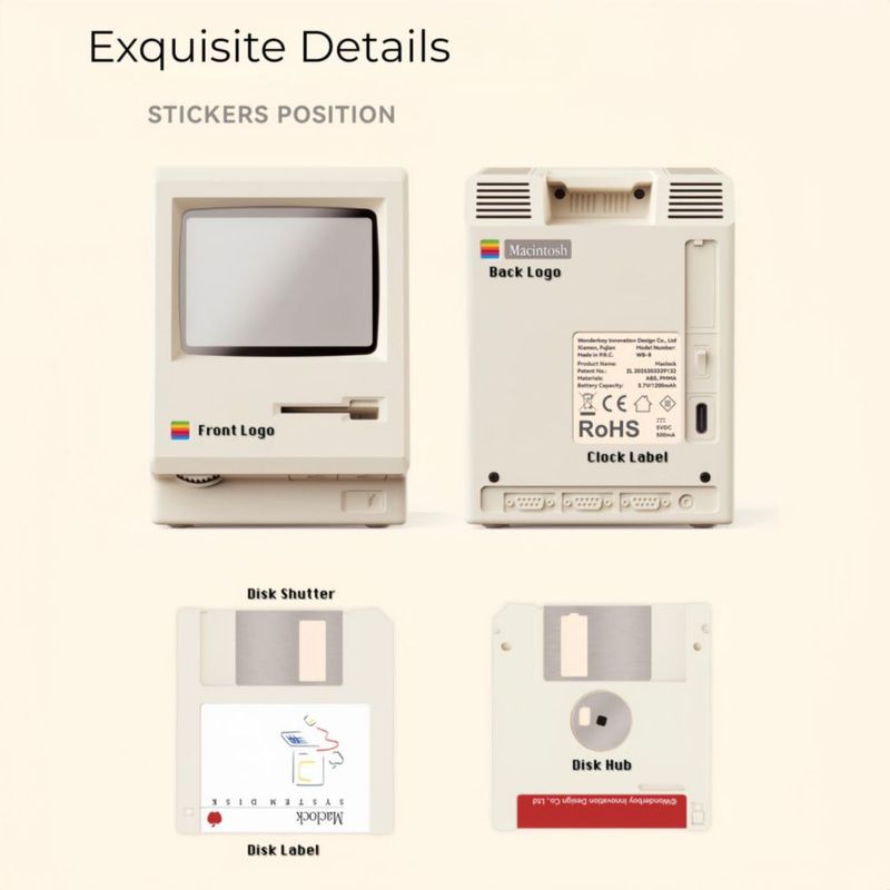 Reloj despertador de escritorio OIJ Retro Pixel USB – Alarmas múltiples