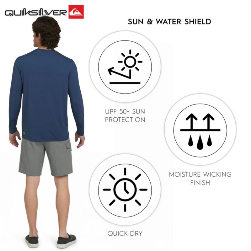 Camiseta de natación Quiksilver UPF 50 de manga larga azul Ensign