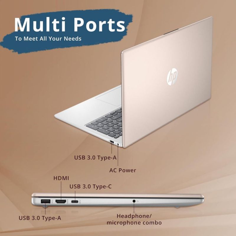 Portátil HP 15.6" Ryzen 3 16 GB RAM 1 TB SSD Windows 11 Rosa Dorado
