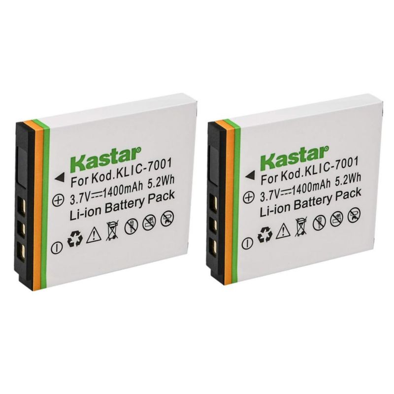 Batería Kastar (2 unidades) para Kodak KLIC-7001 y cámaras Kodak EasyShare M320 M340 M341 M753 Zoom M763 M853 Zoom M863 M893 IS M1063 M1073 IS V550