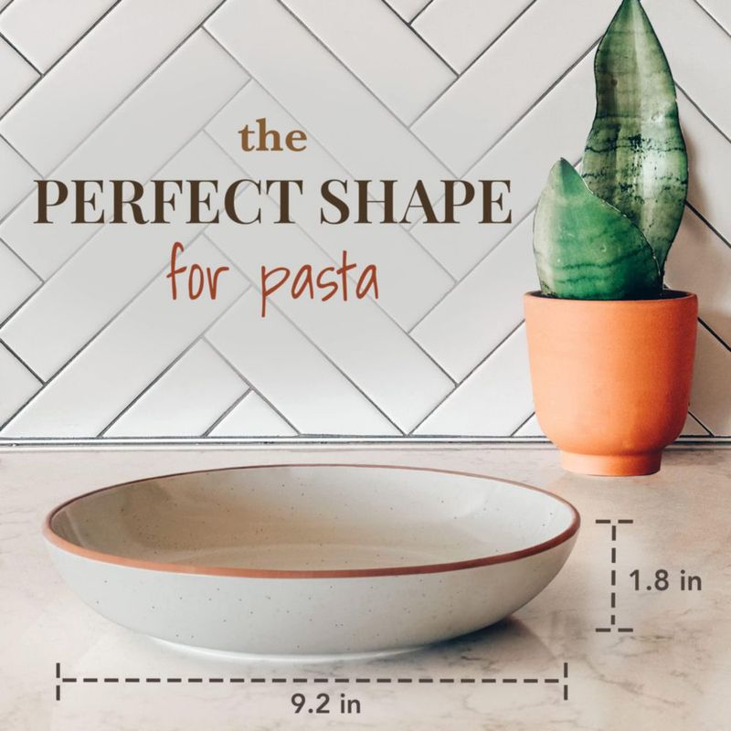 Tazones de Pasta MORA 950 ml Juego de 4 Cerámica Gris