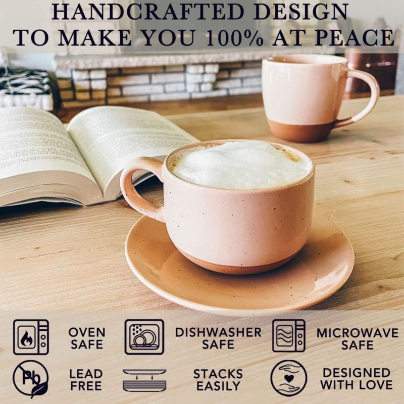 Juego de 4 tazas de cappuccino MORA 240 ml colores variados