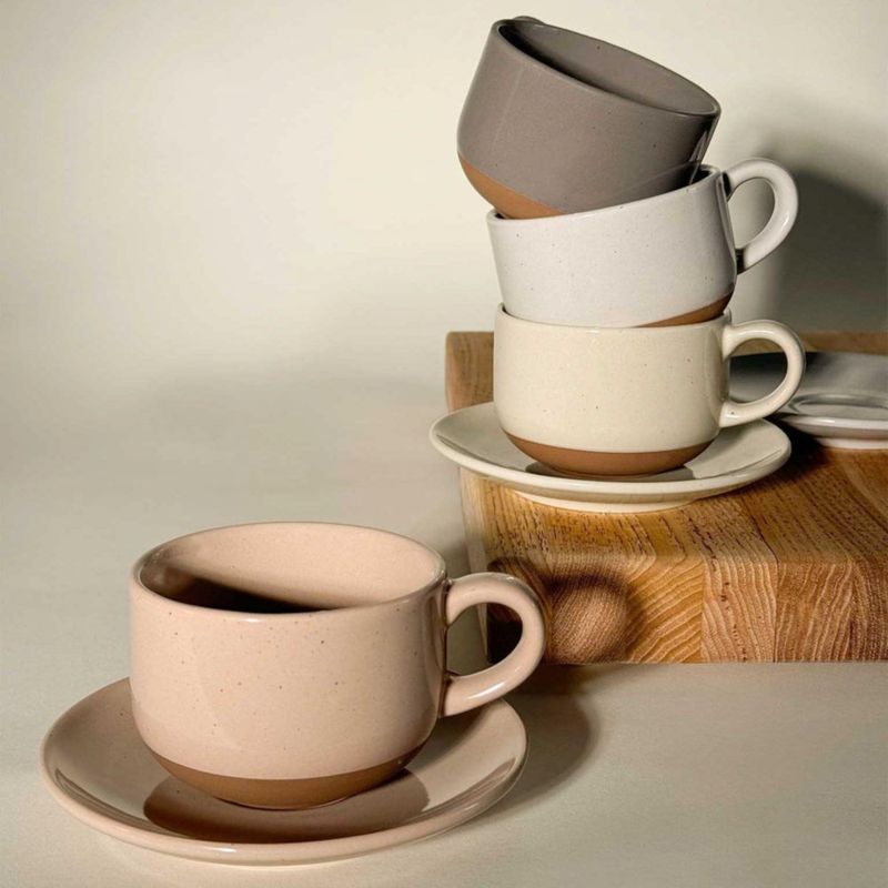 Juego de 4 tazas de cappuccino MORA 240 ml colores variados