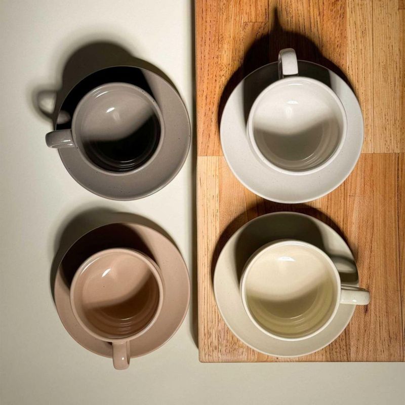 Juego de 4 tazas de cappuccino MORA 240 ml colores variados