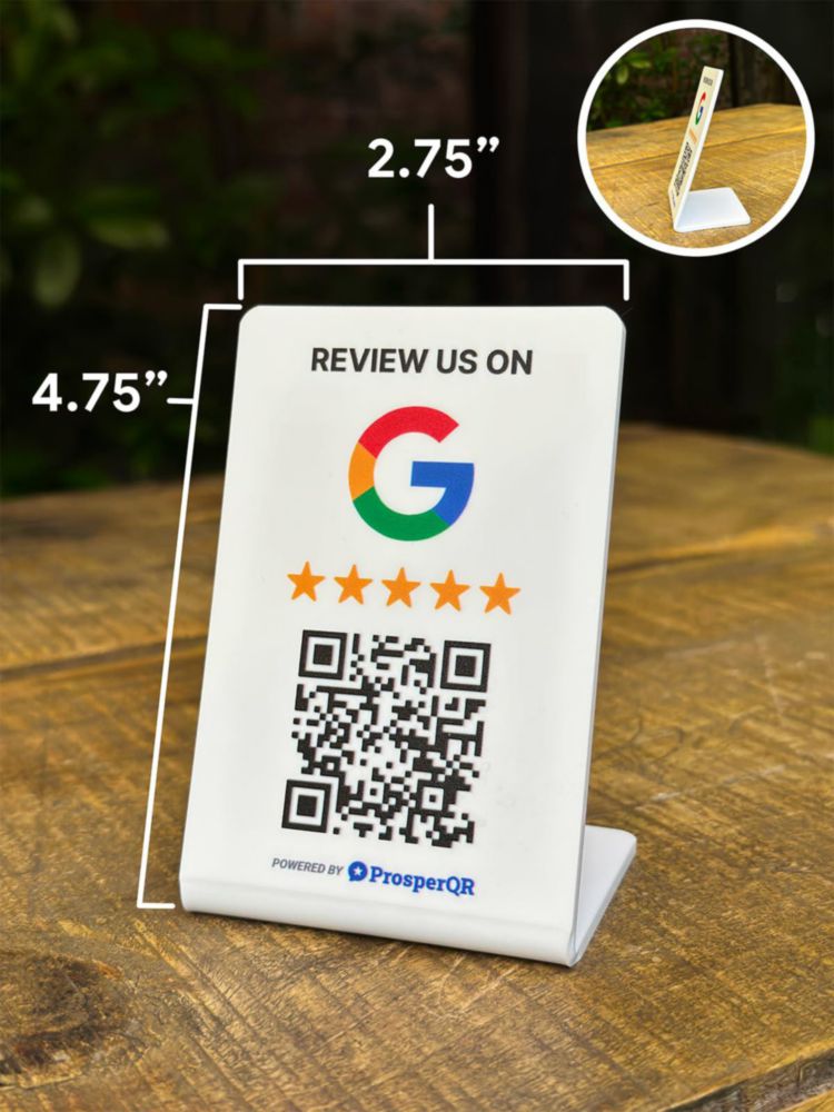 Soporte de reseñas ProsperQR 10 unidades NFC y QR blanco