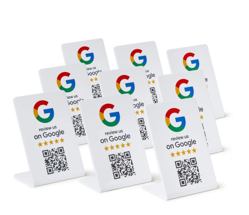 Soporte de reseñas ProsperQR 10 unidades NFC y QR blanco
