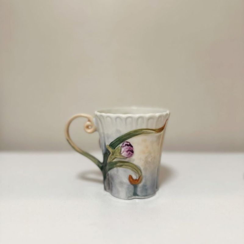 Juego de taza de té Minigift 170 ml con diseño 3D pintado a mano – Regalo