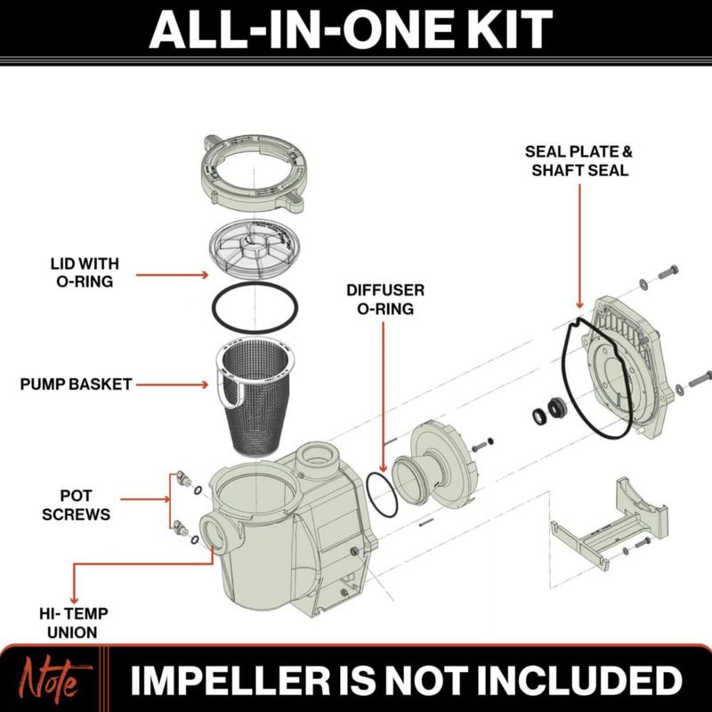 Kit de reemplazo de extremo húmedo Swimables para Pentair Whisperflo
