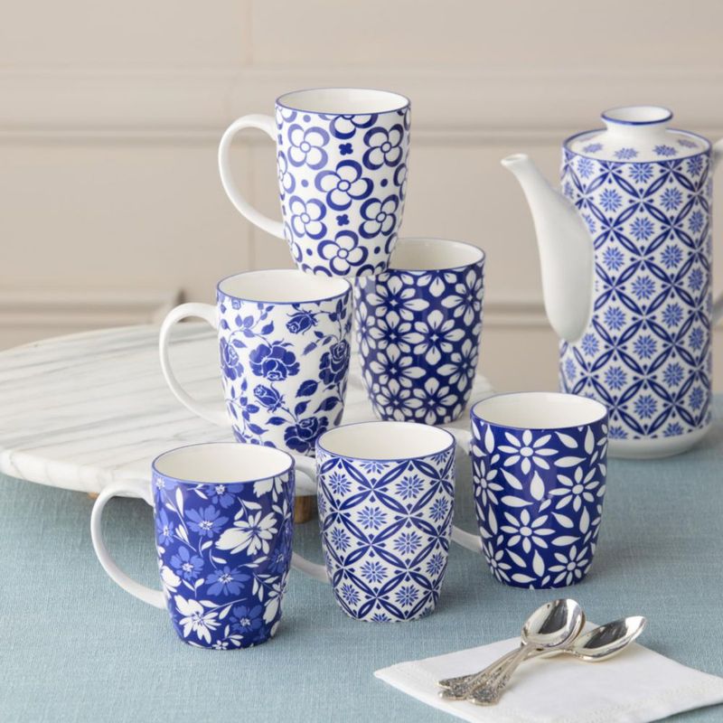 Juego de 6 tazas Certified International 414 ml azul