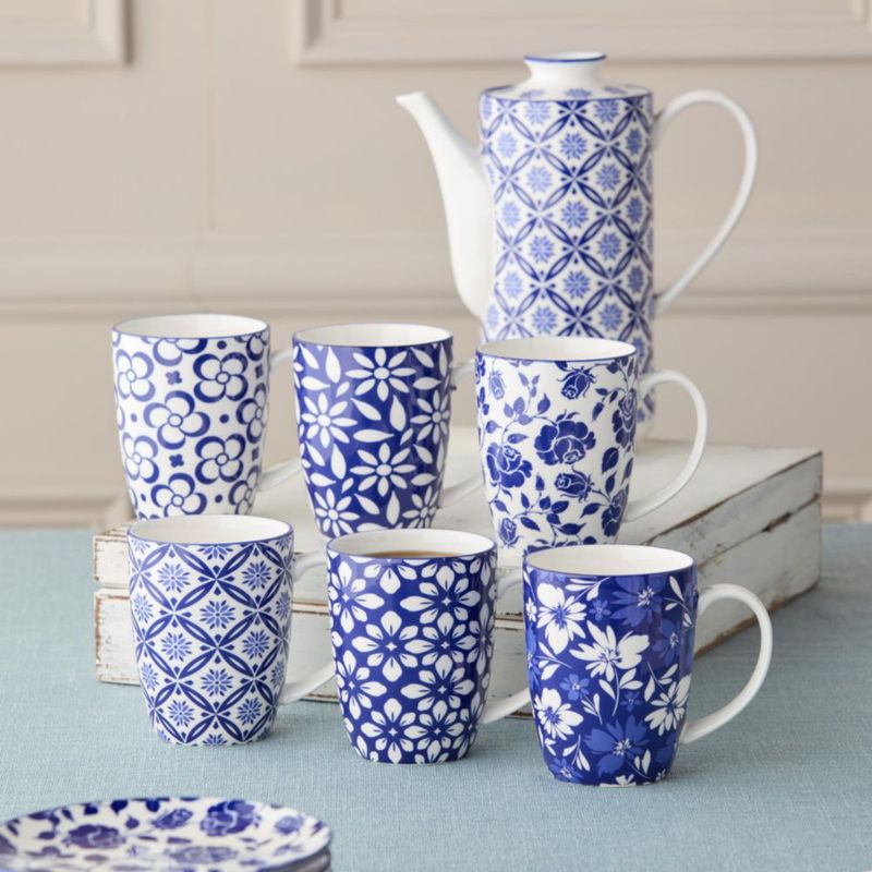 Juego de 6 tazas Certified International 414 ml azul