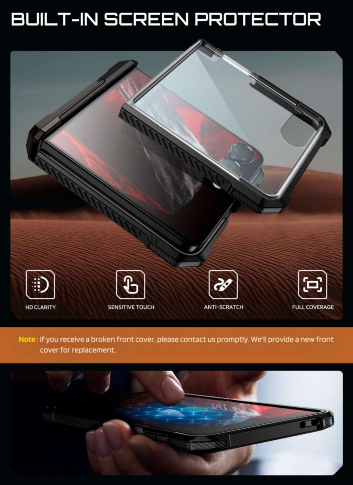 Funda SUPCASE Galaxy Z Flip 8 con soporte integrado - Negro
