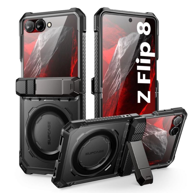 Funda SUPCASE Galaxy Z Flip 8 con soporte integrado - Negro