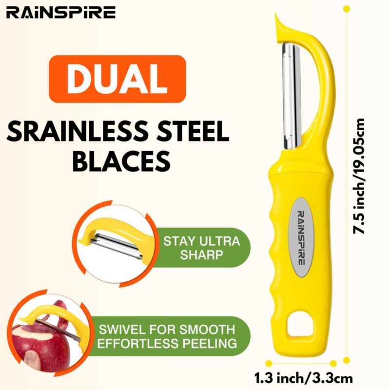 Pelador de Verduras Rainspire 20 cm Amarillo 2 unidades