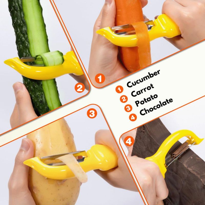 Pelador de Verduras Rainspire 20 cm Amarillo 2 unidades