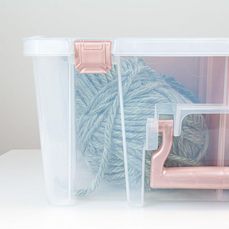 Caja de almacenamiento ArtBin 3 unidades 8 compartimentos rosa dorado