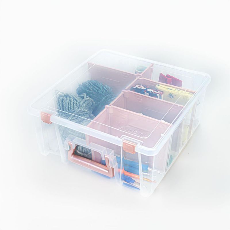 Caja de almacenamiento ArtBin 3 unidades 8 compartimentos rosa dorado
