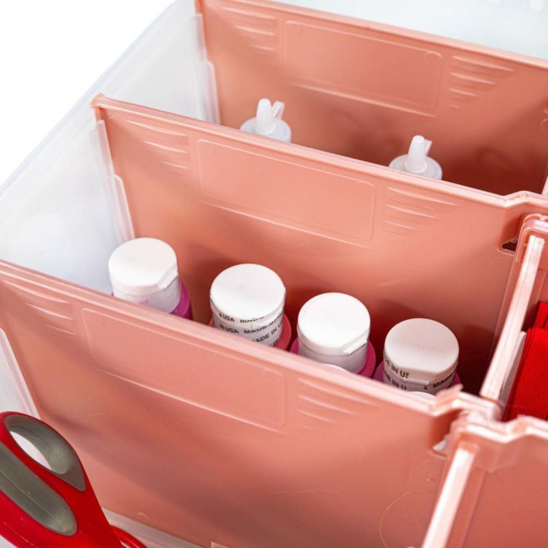 Caja de almacenamiento ArtBin 3 unidades 8 compartimentos rosa dorado