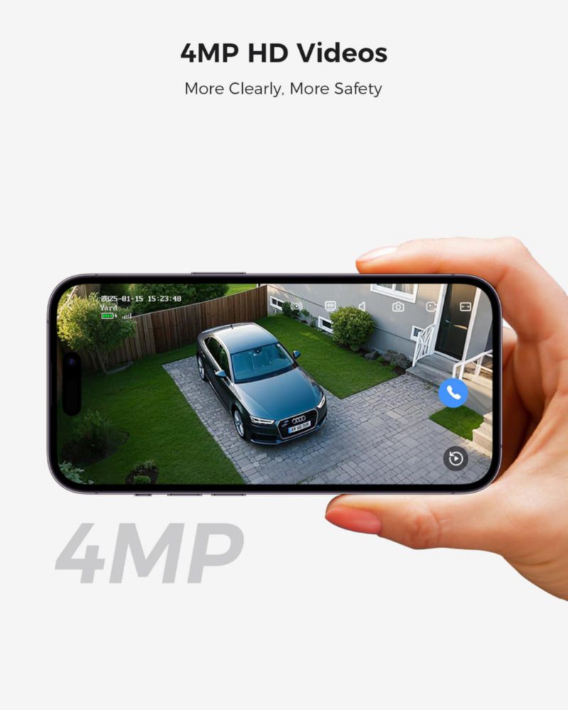 Cámara de Seguridad Solar Inalámbrica Hiseeu – Kit de 4 Cámaras