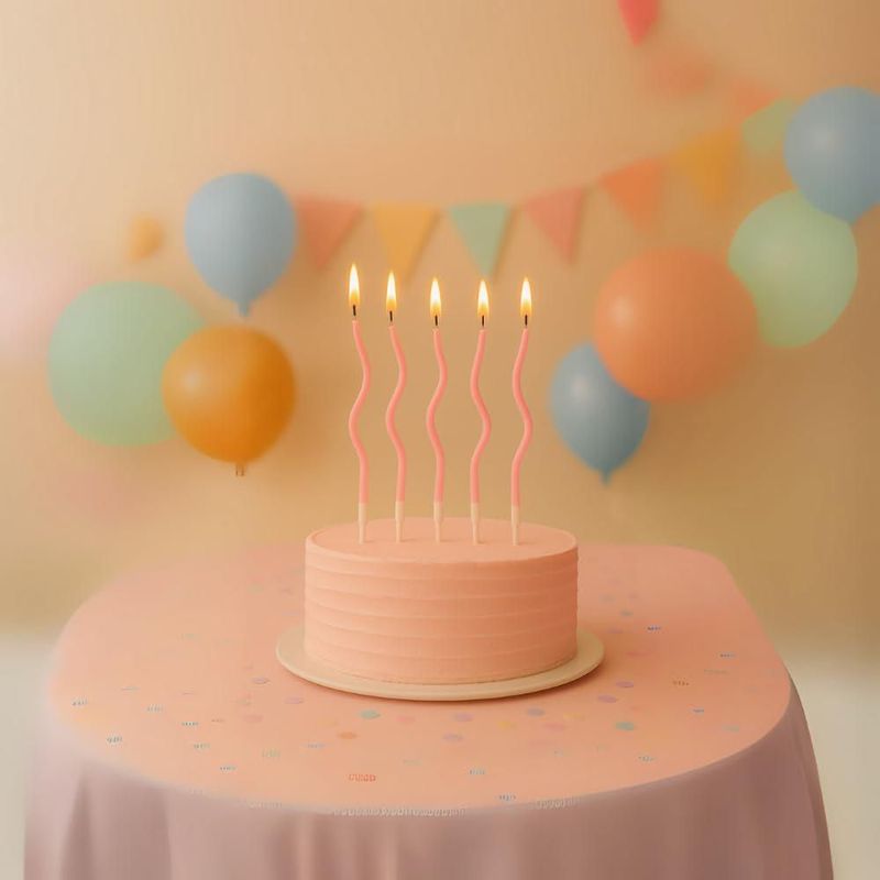 Velas Cwise 24 unidades espirales rosa pastel para pastel