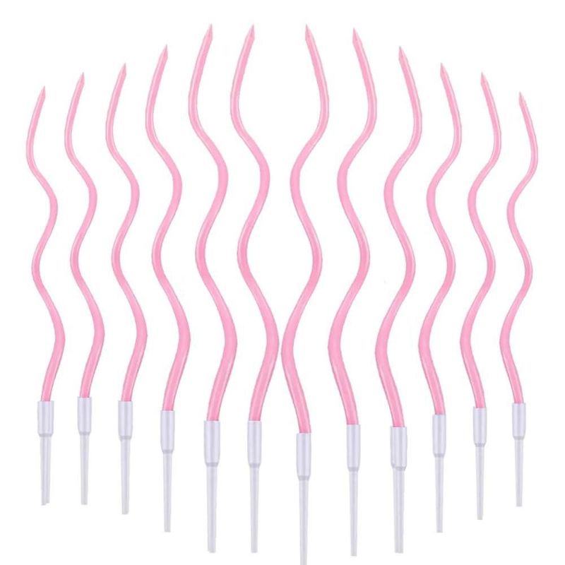 Velas Cwise 24 unidades espirales rosa pastel para pastel