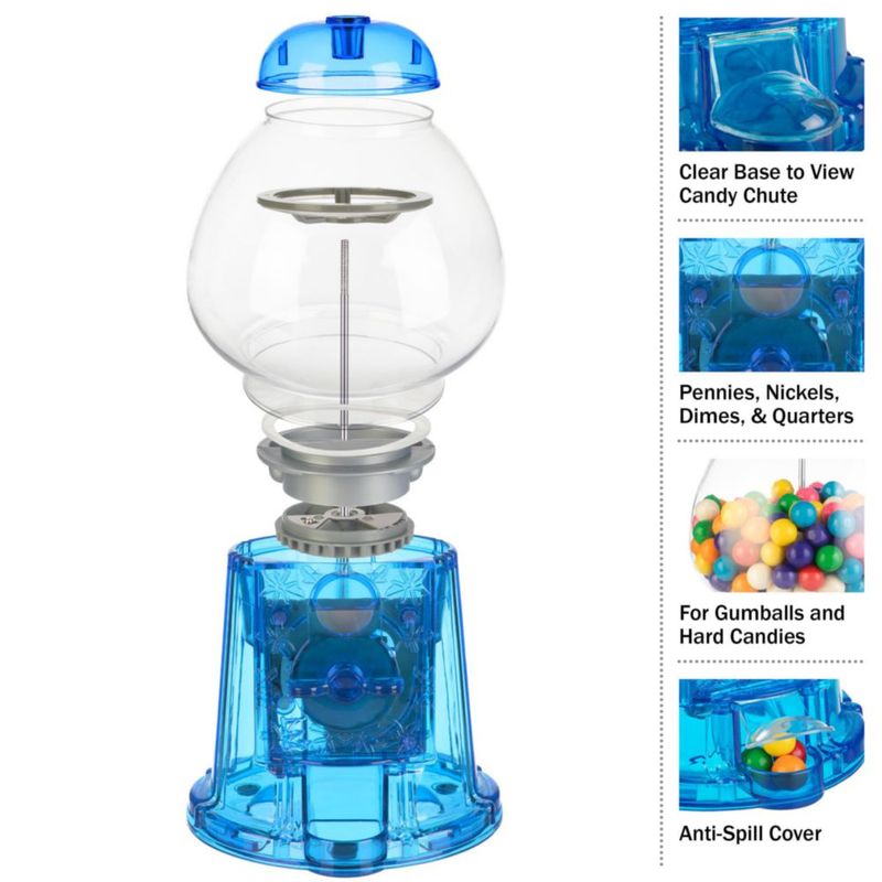 Máquina dispensadora de chicles Great Northern 28 cm azul de funcionamiento con monedas