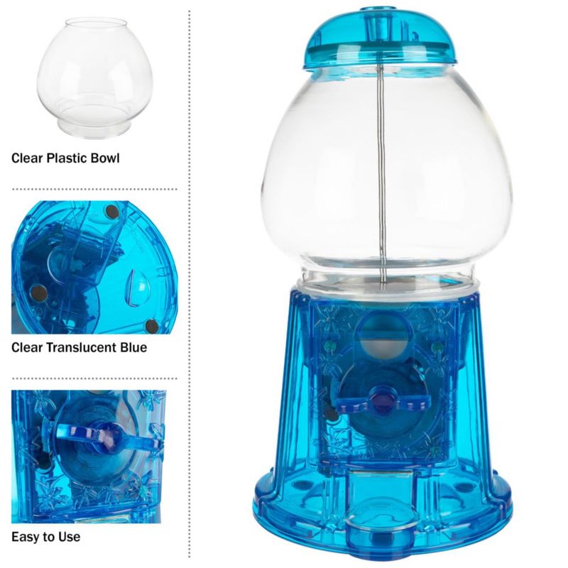 Máquina dispensadora de chicles Great Northern 28 cm azul de funcionamiento con monedas