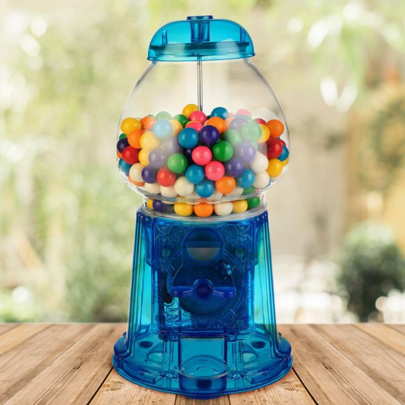 Máquina dispensadora de chicles Great Northern 28 cm azul de funcionamiento con monedas