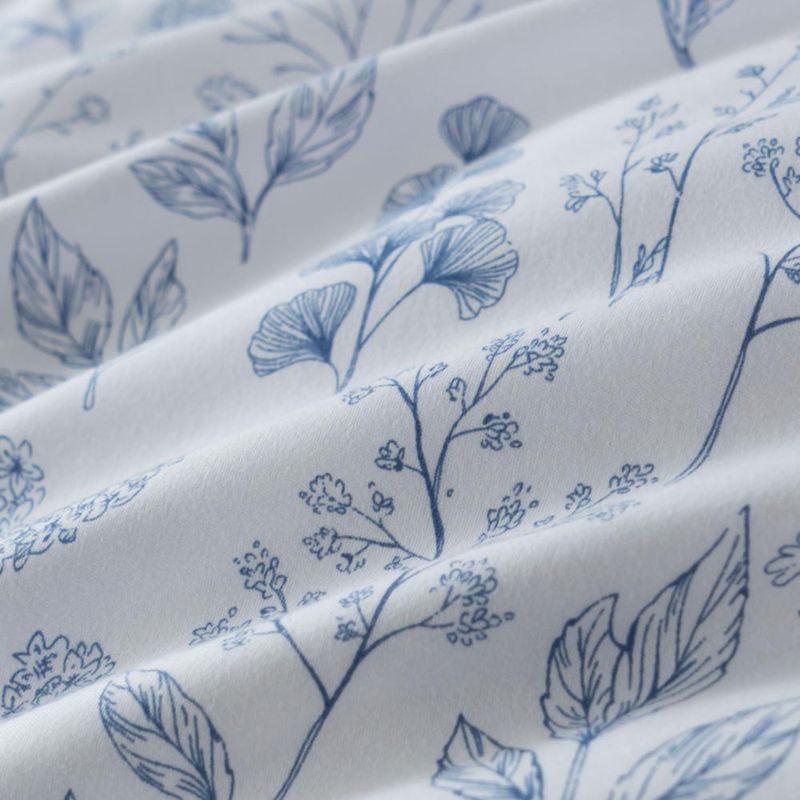 Juego de Edredón BUPIRD Queen Floral 3 Piezas Azul