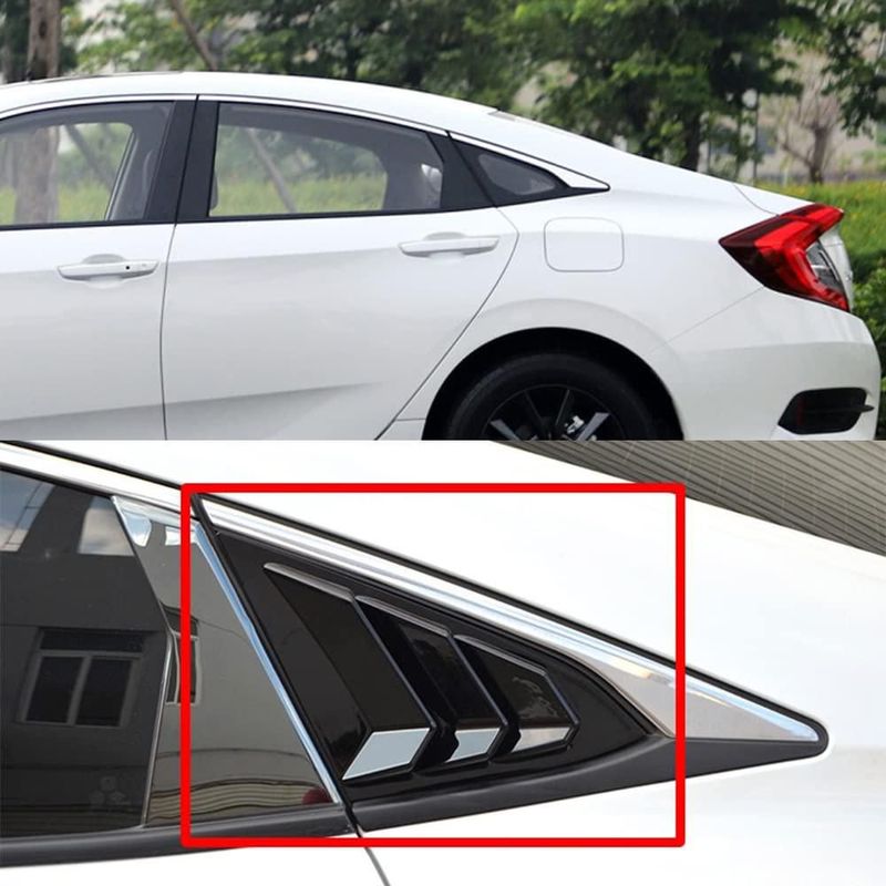 Lámina para ventana trasera TKREENO Honda Civic 2016‑2021 2 piezas ABS