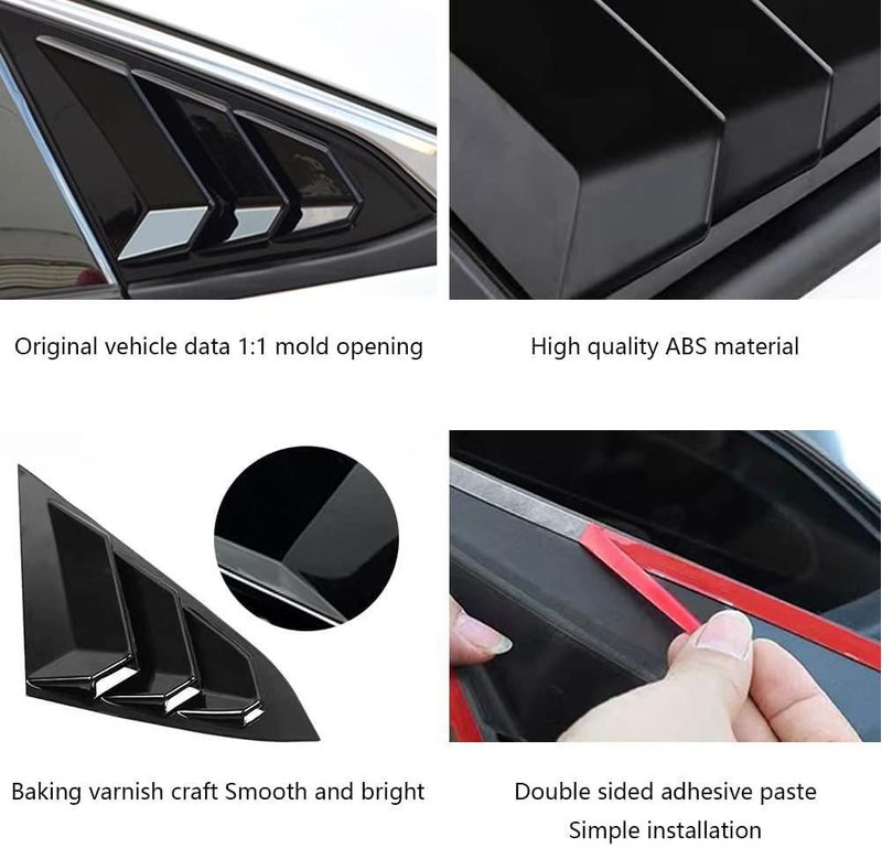 Lámina para ventana trasera TKREENO Honda Civic 2016‑2021 2 piezas ABS