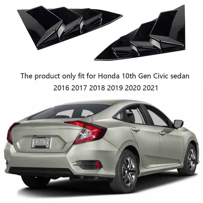Lámina para ventana trasera TKREENO Honda Civic 2016‑2021 2 piezas ABS