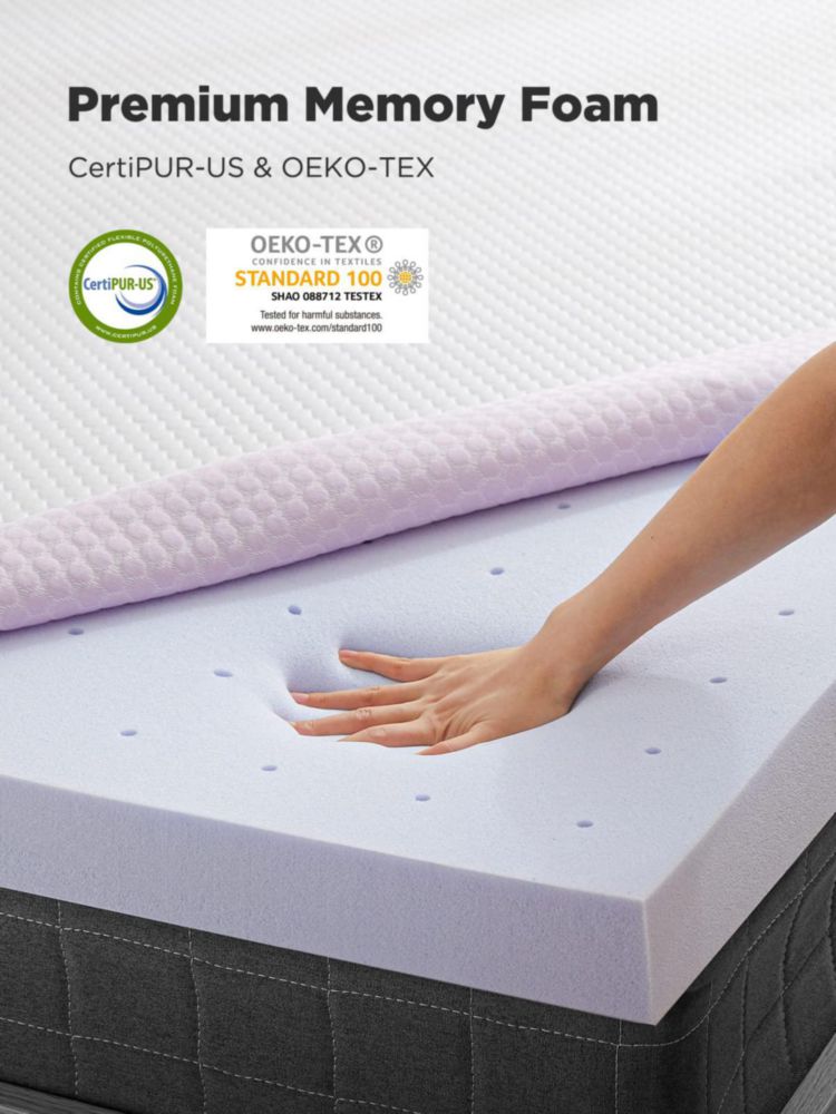 Cubrecolchón PERLECARE Queen de 10 cm de espuma viscoelástica con gel