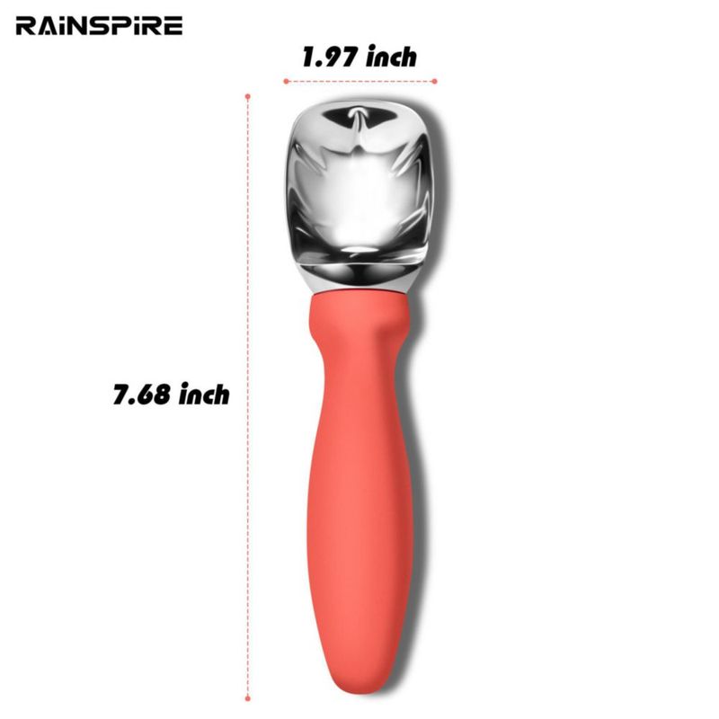 Cuchara para helado Rainspire de acero inoxidable color naranja
