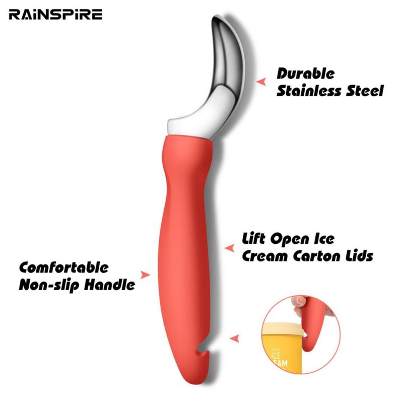 Cuchara para helado Rainspire de acero inoxidable color naranja