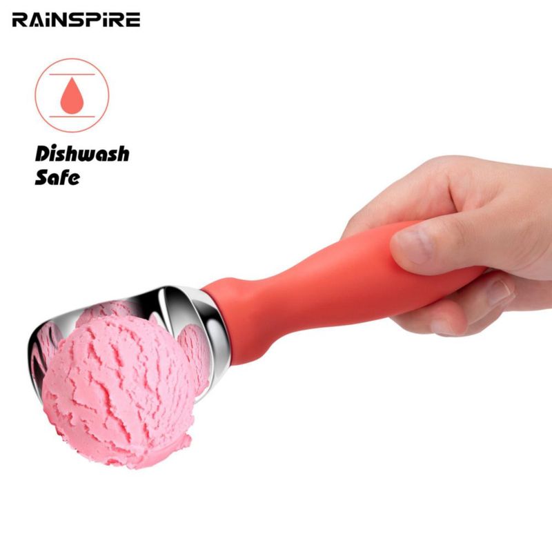 Cuchara para helado Rainspire de acero inoxidable color naranja