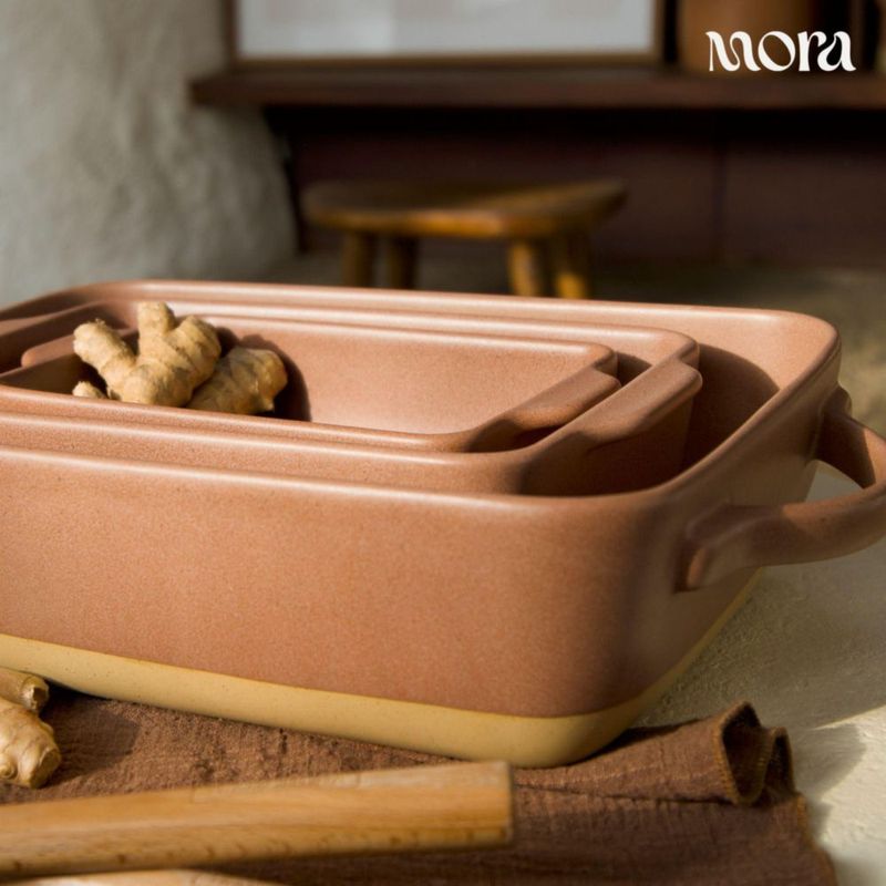 MORA Cazuelas juego de 2 28 × 18 cm terracota tostada