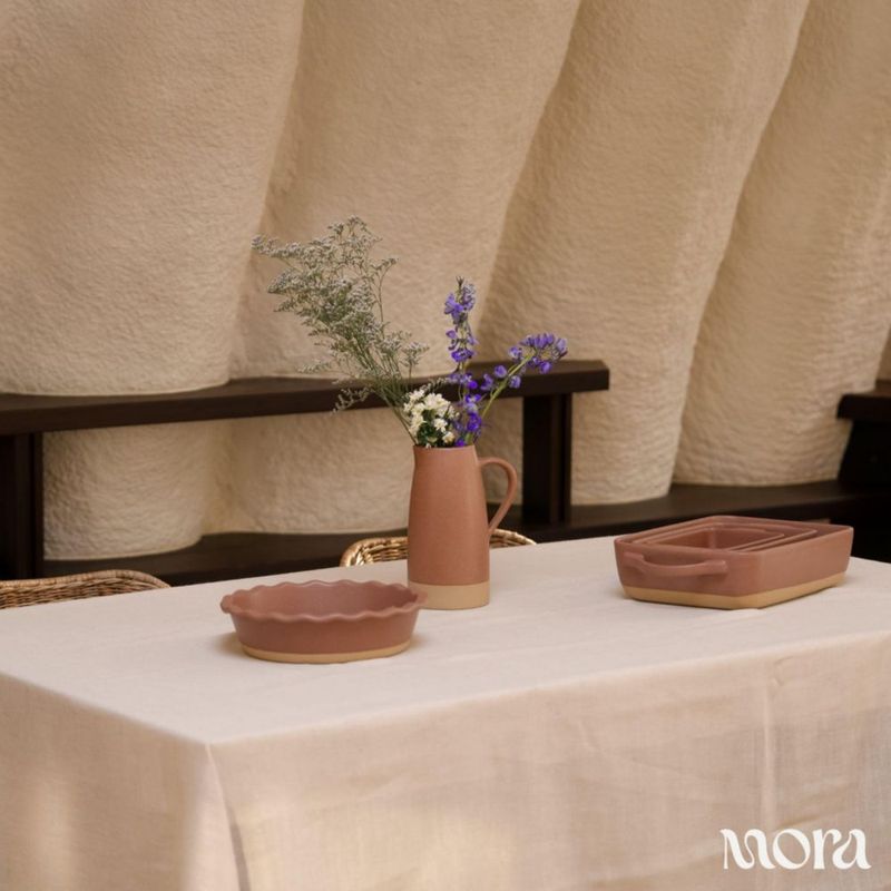 MORA Cazuelas juego de 2 28 × 18 cm terracota tostada