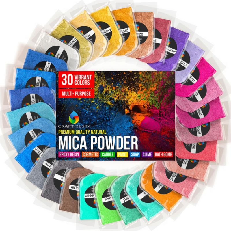 Set de Pigmentos de Mica en Polvo para Resina Artesanal 30 Colores 150 g