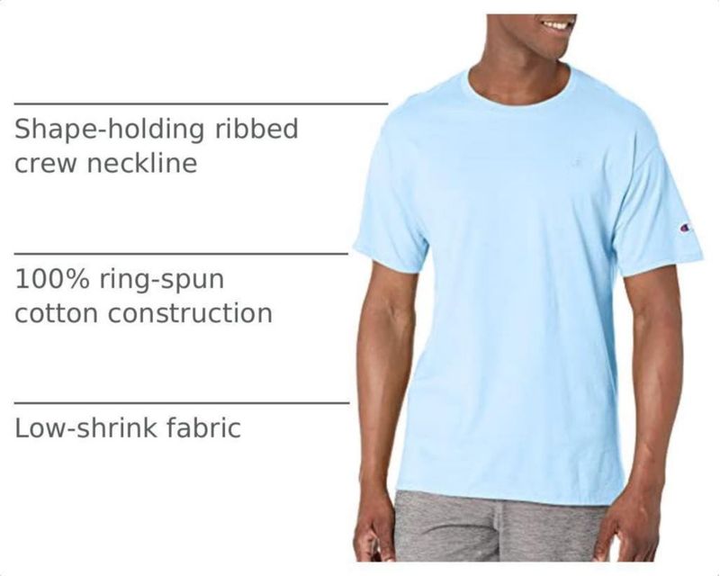 Camiseta Champion XXL Azul Suizo de Algodón