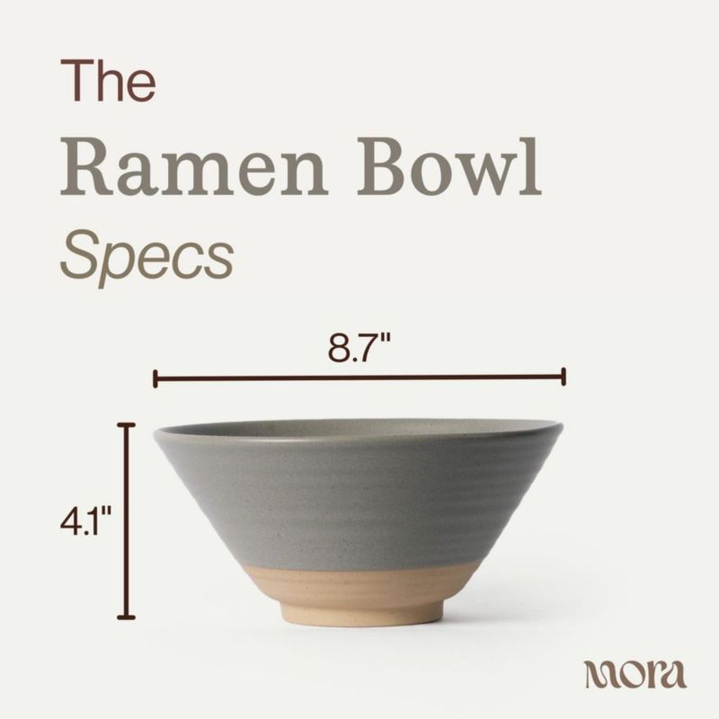 Set de 2 tazones de ramen MORA 45 oz aptos para microondas con pimienta negra