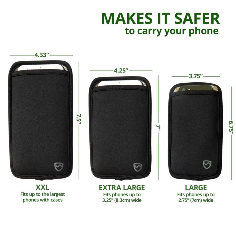 Funda para móvil SYB Bloqueador EMF XXL 11 x 19 cm negra