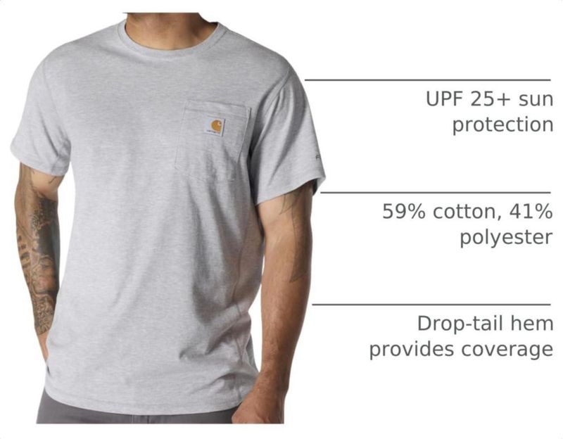 Camiseta Carhartt 3XL/Tall gris jaspeado con bolsillo