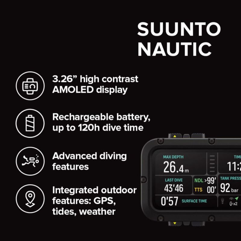 Computadora de Buceo SUUNTO Nautic con Pantalla AMOLED