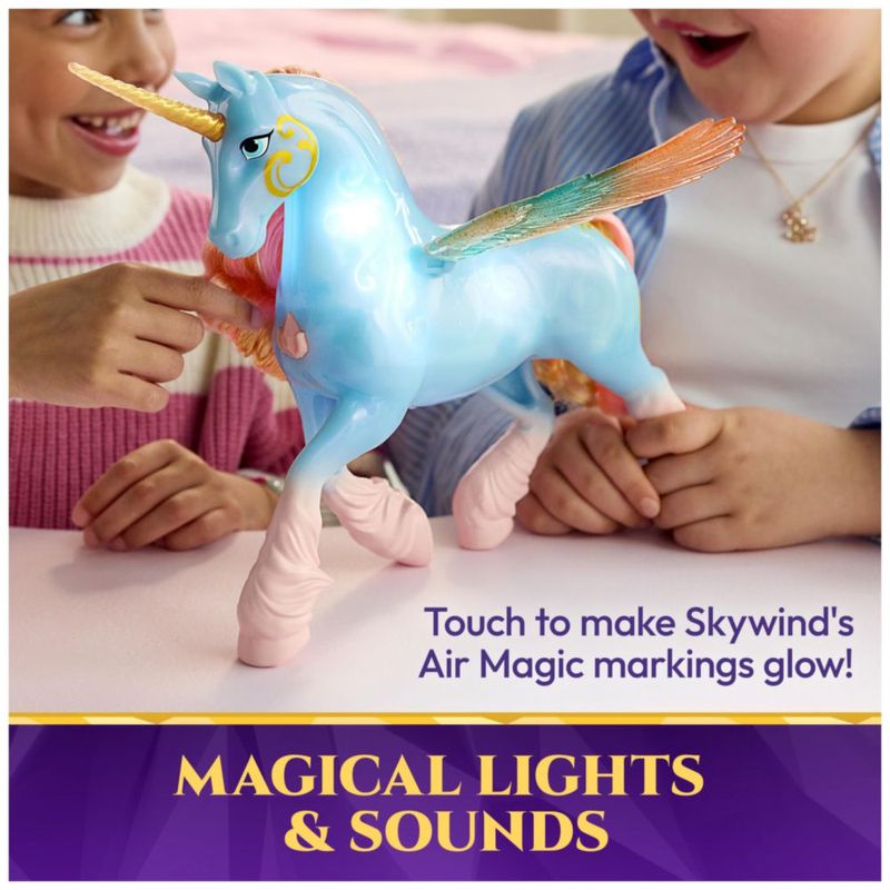 Figurita de juguete Unicorn Academy Skywind con luces y sonidos