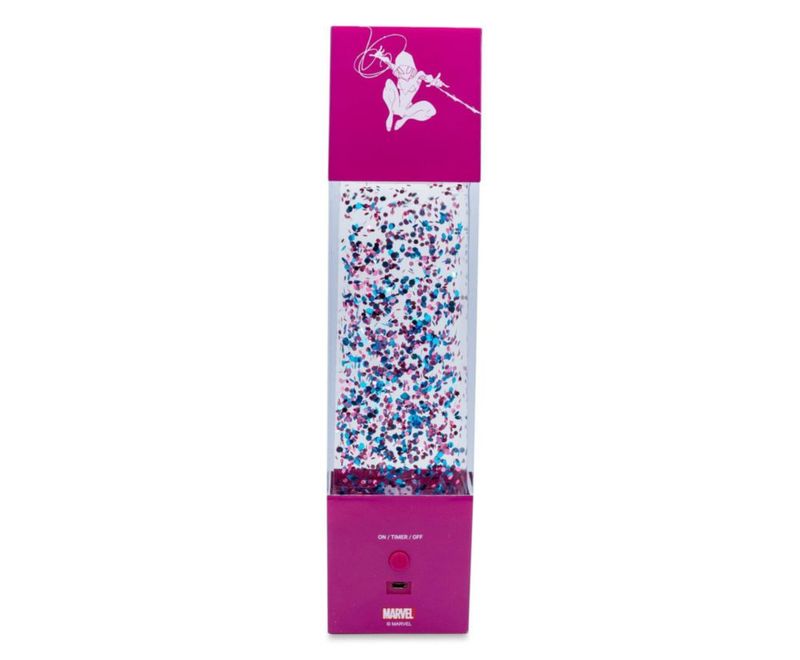 Lámpara con purpurina Marvel Spider-Gwen LED con alimentación USB 30 cm