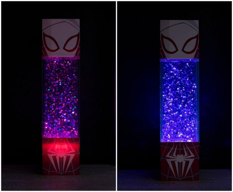 Lámpara con purpurina Marvel Spider-Gwen LED con alimentación USB 30 cm