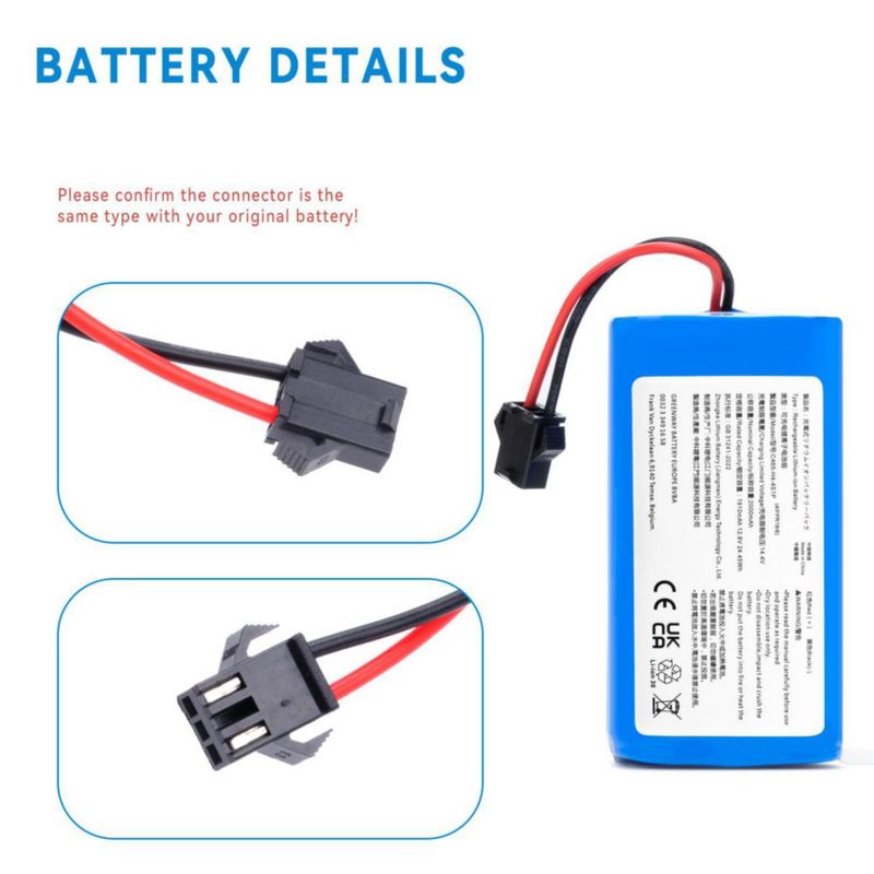 Batería RDSJ 12.8V 2000mAh de ion de litio para robot aspirador