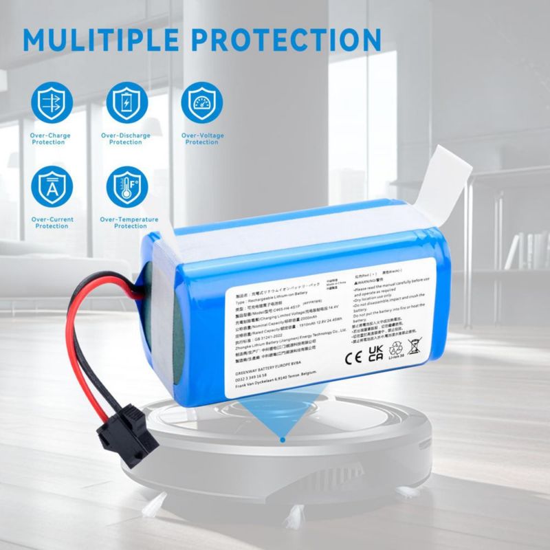Batería RDSJ 12.8V 2000mAh de ion de litio para robot aspirador