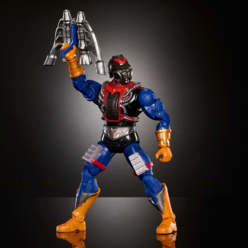 Figura de acción Masters of the Universe Masterverse Dragstor New Etheria 7 pulgadas (178 cm) 30 puntos de articulación rueda ballesta y mano extra